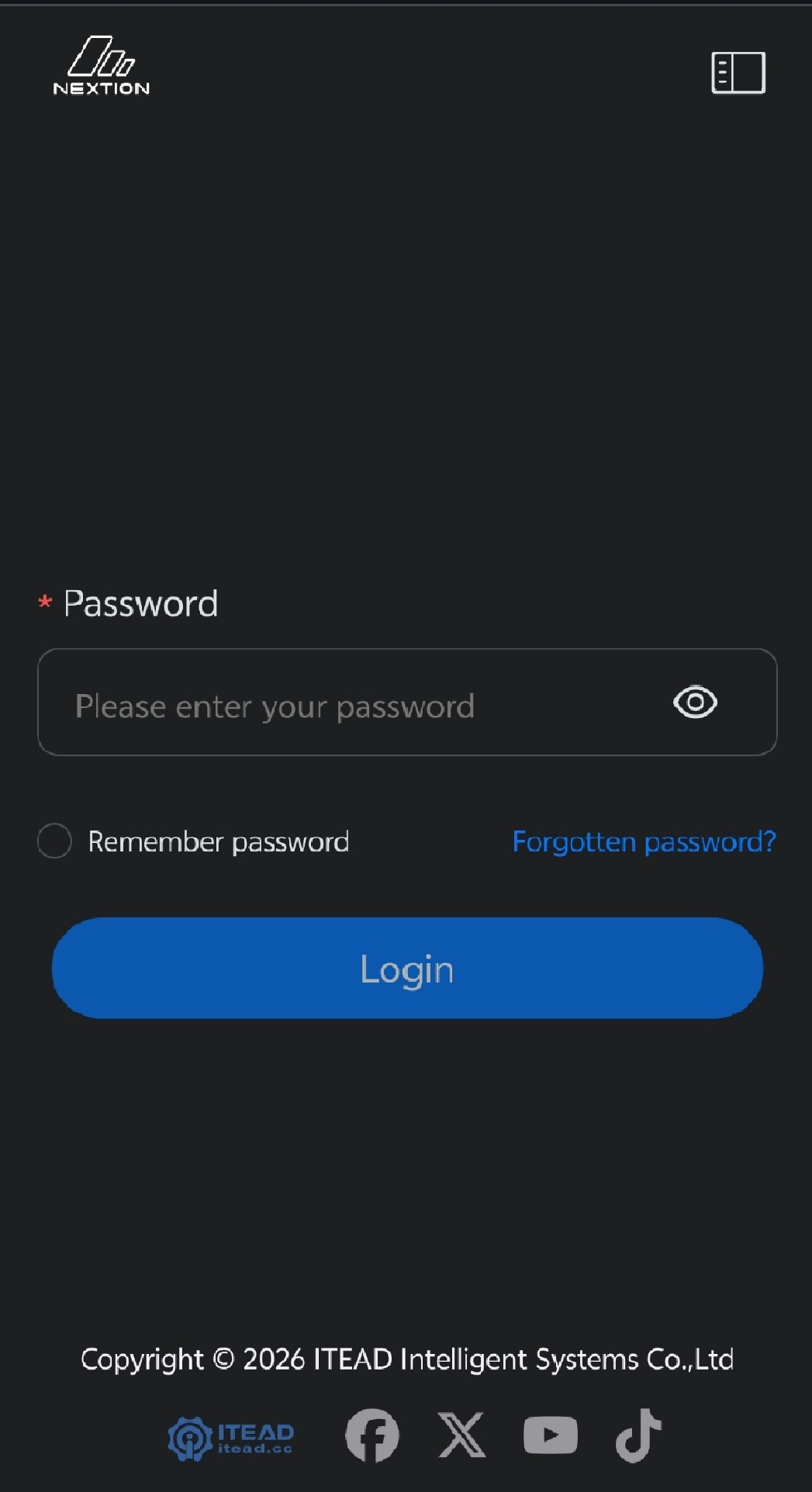 Mobile sign-in page