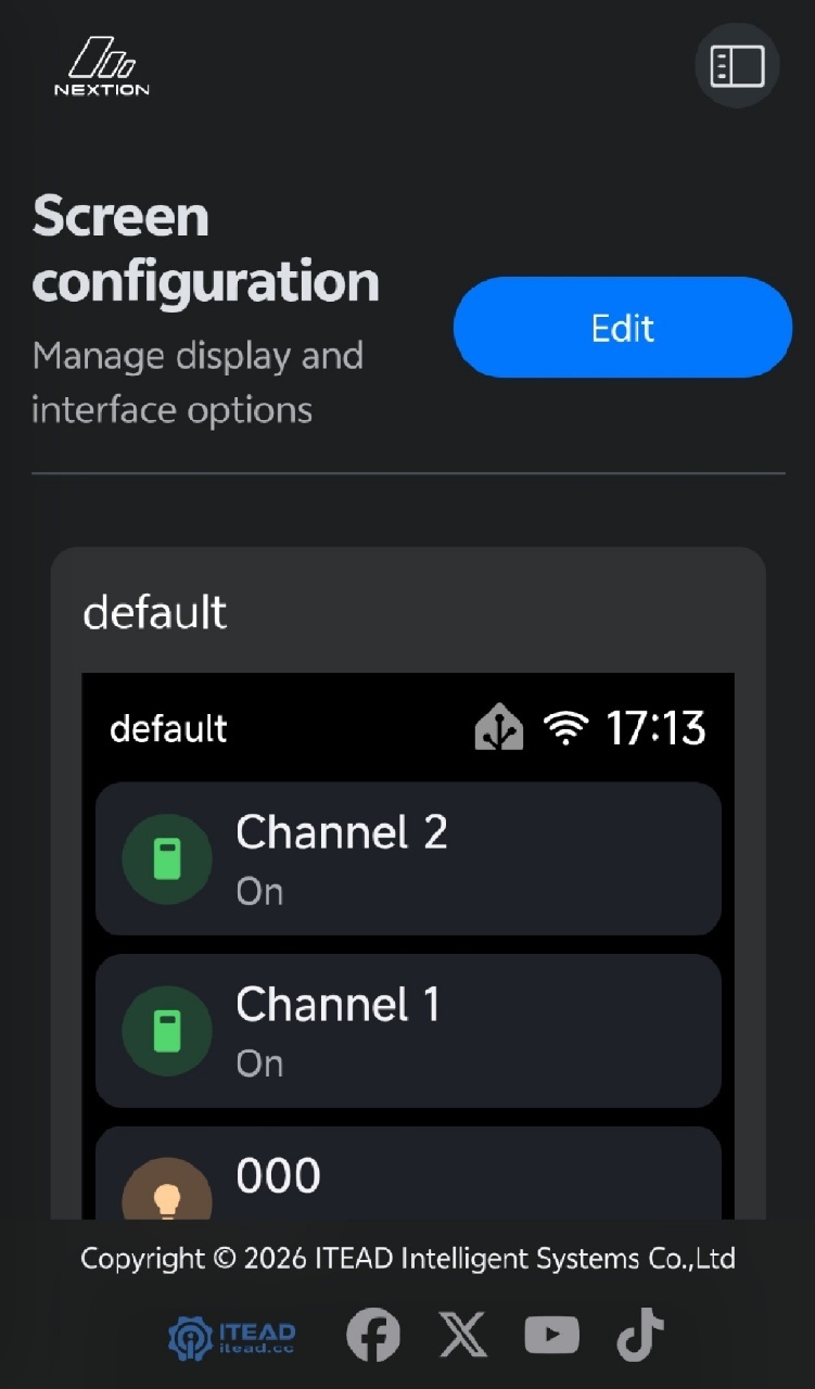 Mobile screen page configuration
