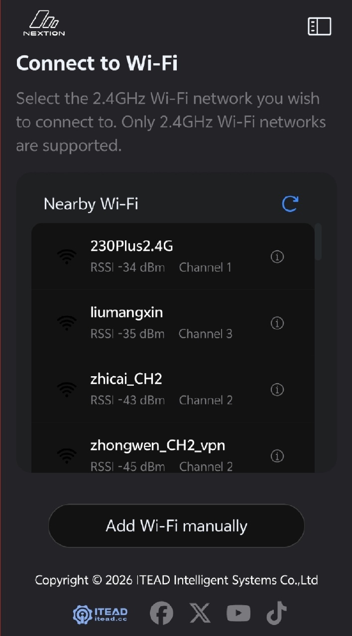 Mobile Wi-Fi network list