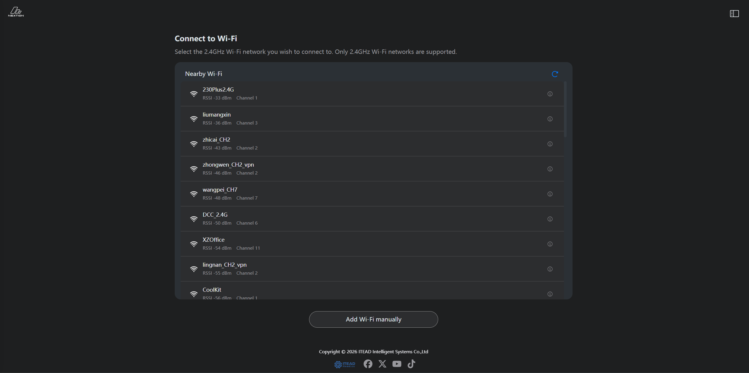 Desktop Wi-Fi network list